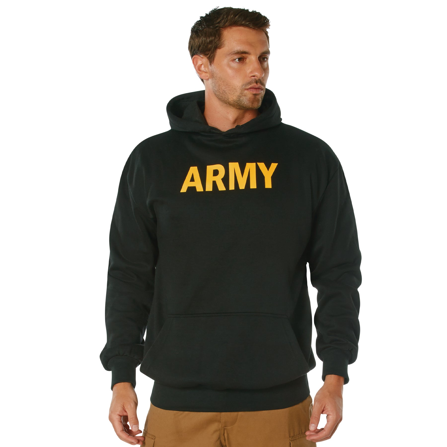 Rothco Army Printed Pullover Hoodie - Black - Size : 2XL