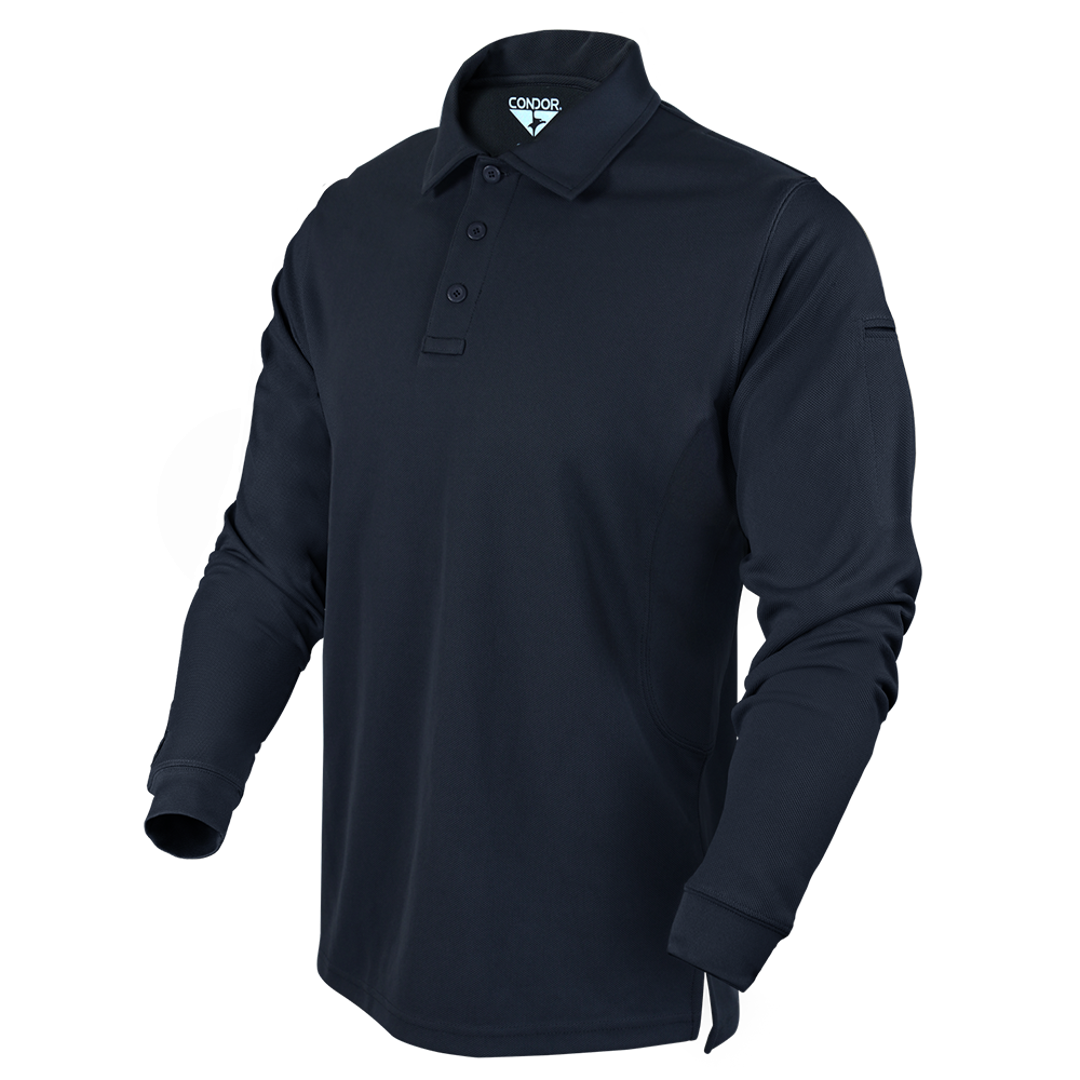 Polo tactique Condor — Long Sleeve Performance Tactical Polo — Bleu marine / 4XL