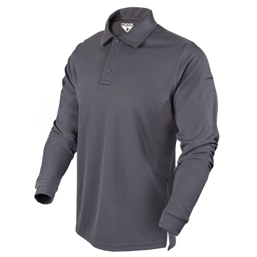 Polo tactique Condor — Long Sleeve Performance Tactical Polo — Graphite / 4XL