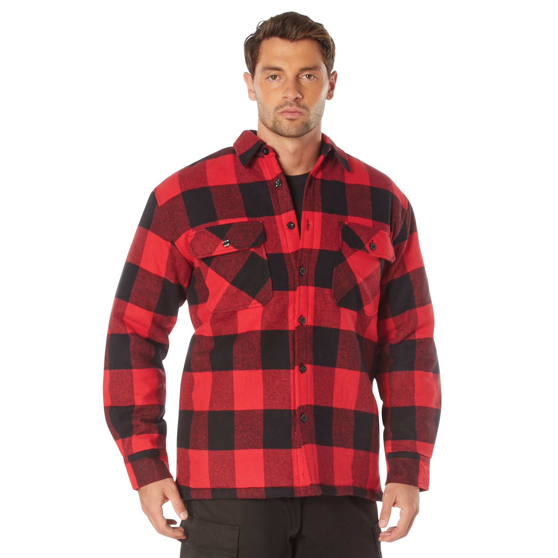 Rothco Buffalo Plaid Quilted Lined Jacket - Red - Size : 3XL