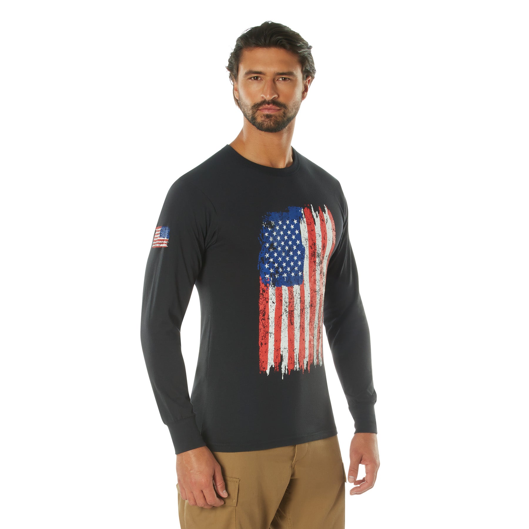 Rothco US Flag Long Sleeve T-Shirt - Color : Red / White / Blue, Size : S