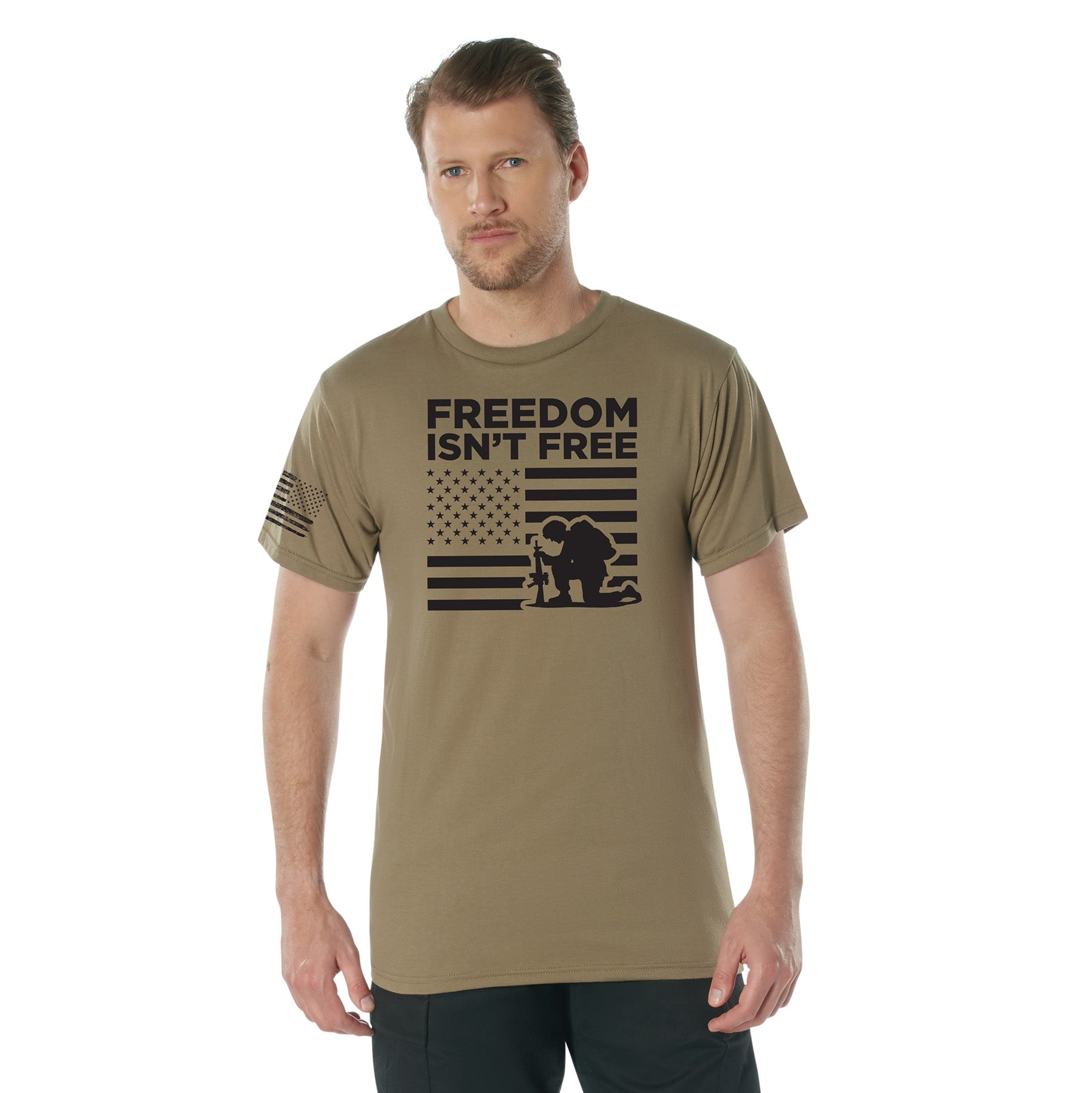 Rothco Freedom Isn't Free T-Shirt - Color : Coyote Brown, Size : 3XL