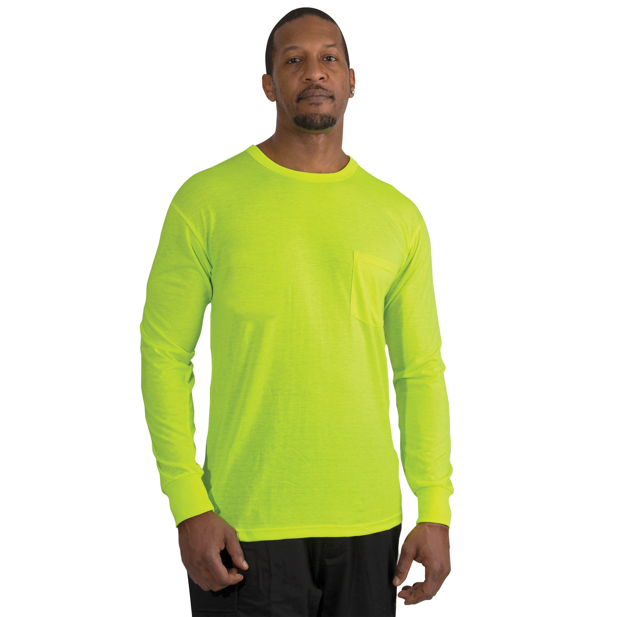 Rothco Moisture Wicking Long Sleeve Pocket T-Shirt - Safety Green - Size : 3XL
