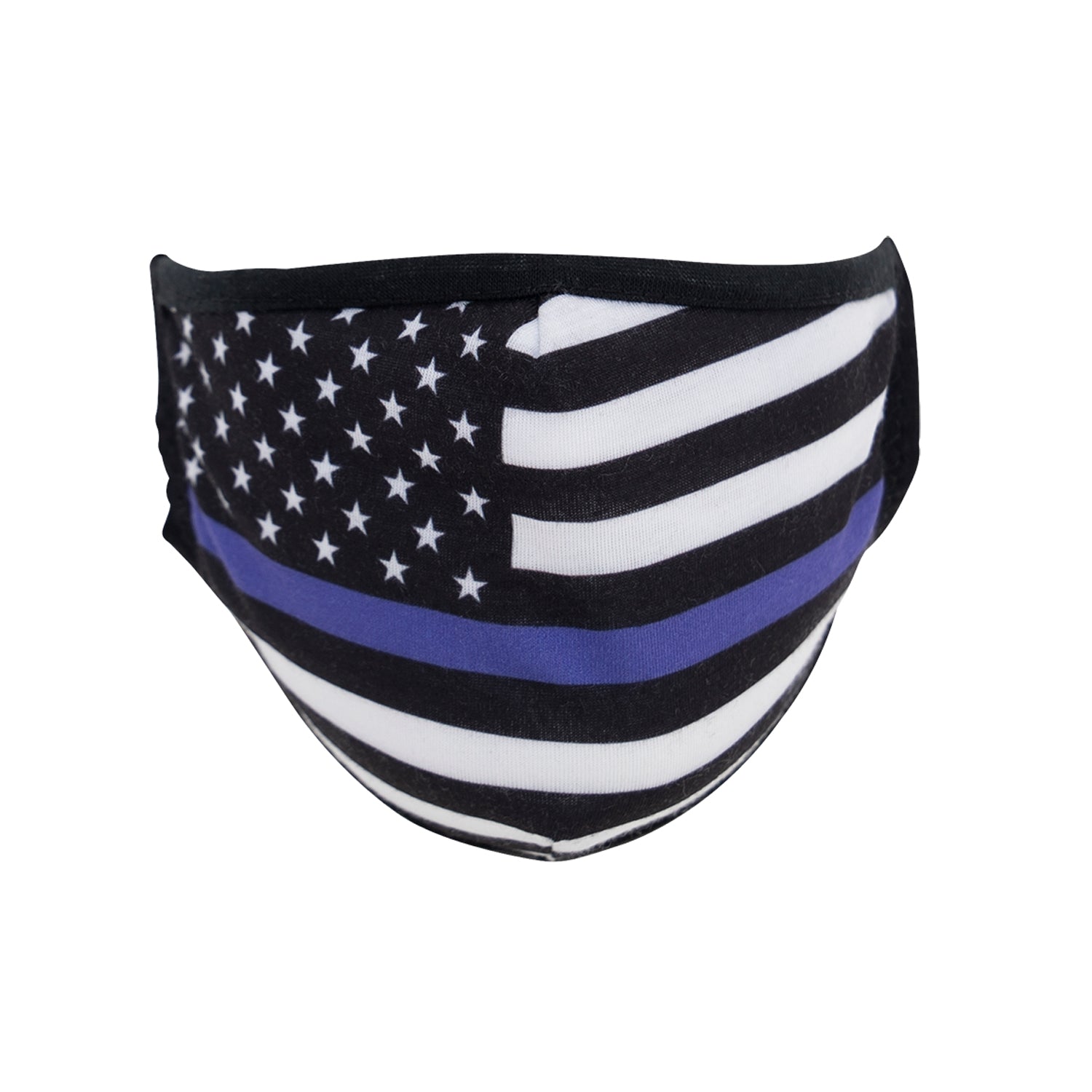 Rothco Thin Blue Line Flag Reusable 3-Layer Polyester Face Mask - Size : L / XL