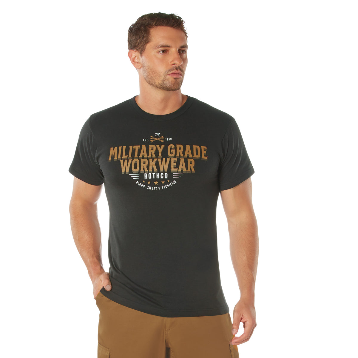 Rothco Military Grade Workwear Graphic T-Shirt - Color : Black, Size : 3XL