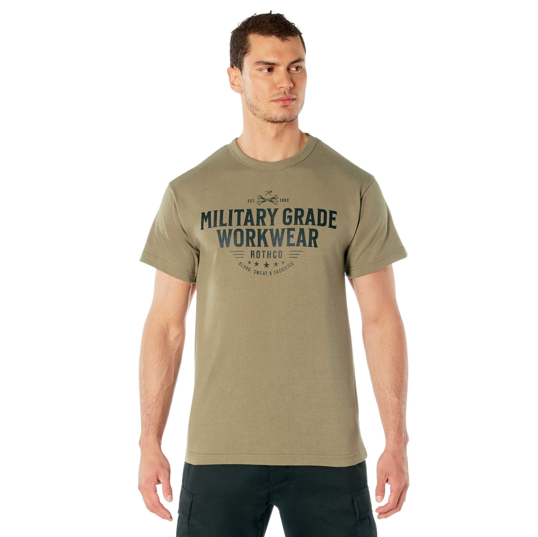 Rothco Military Grade Workwear Graphic T-Shirt - Color : Coyote Brown, Size : 3XL