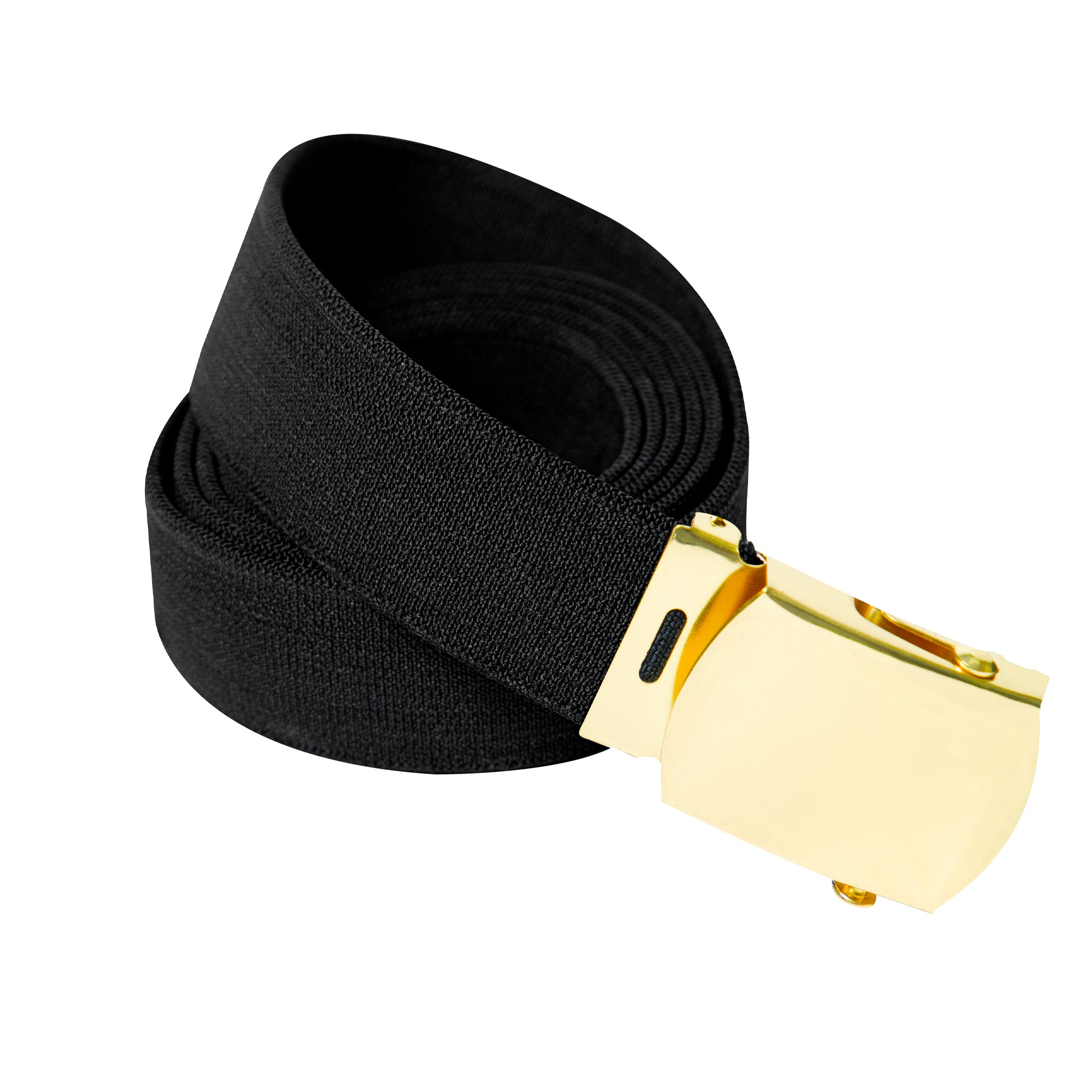 Rothco Elastic Stretch Web Belt - 54 Inches Long | Black - Buckle : Gold