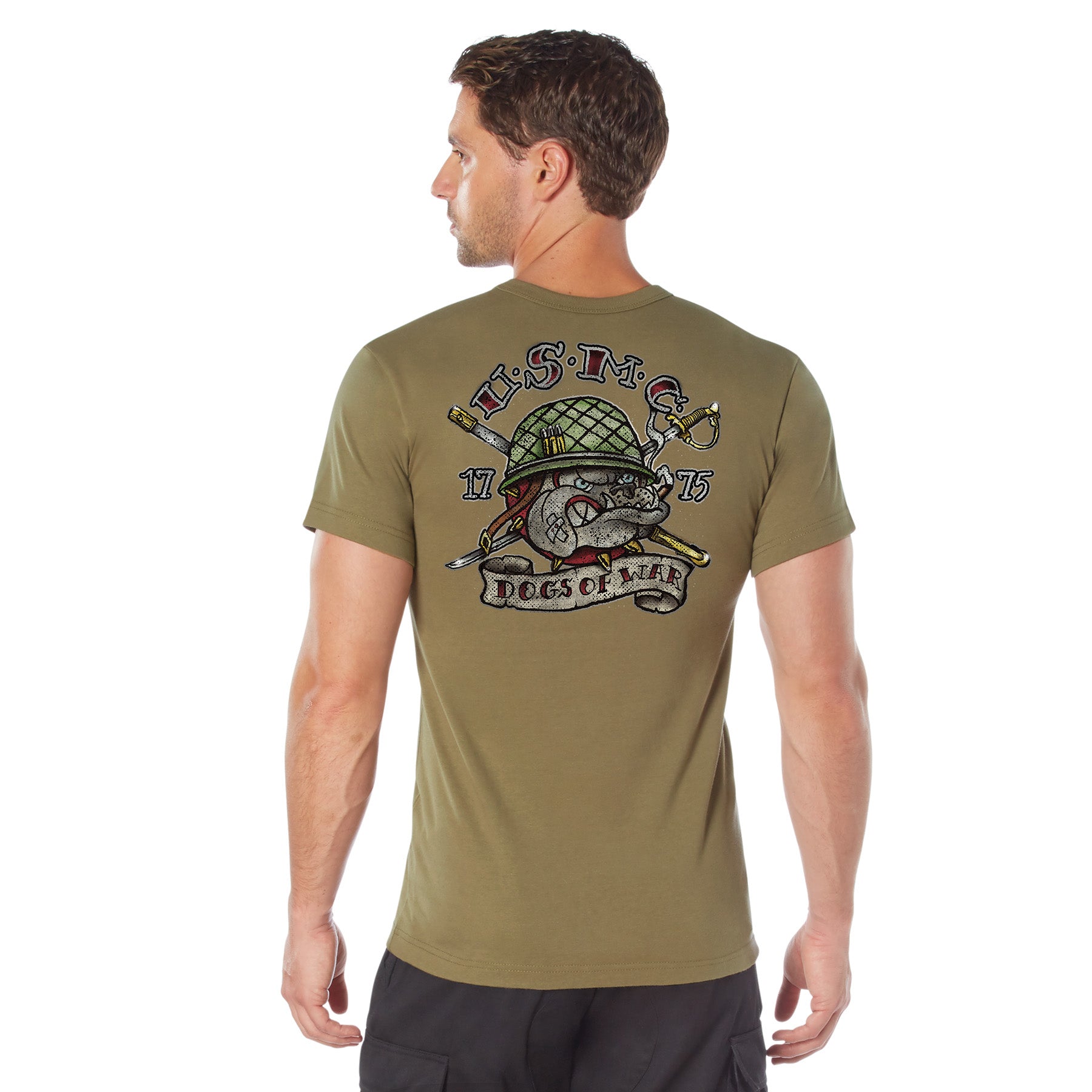 Rothco USMC Dogs of War T-Shirt - Color : Coyote Brown, Size : 3XL
