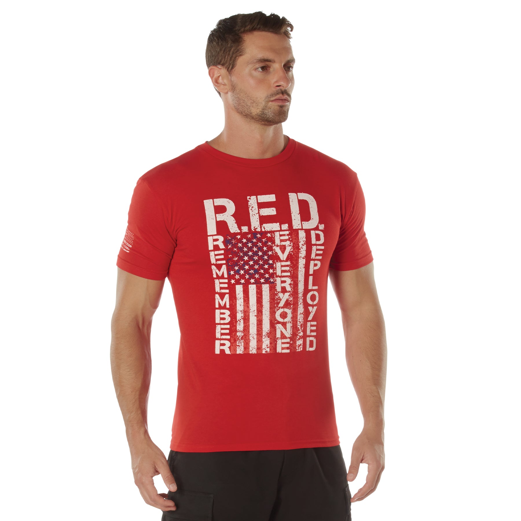 Rothco Athletic Fit R.E.D. (Remember Everyone Deployed) T-Shirt - Color : Red, Size : 3XL