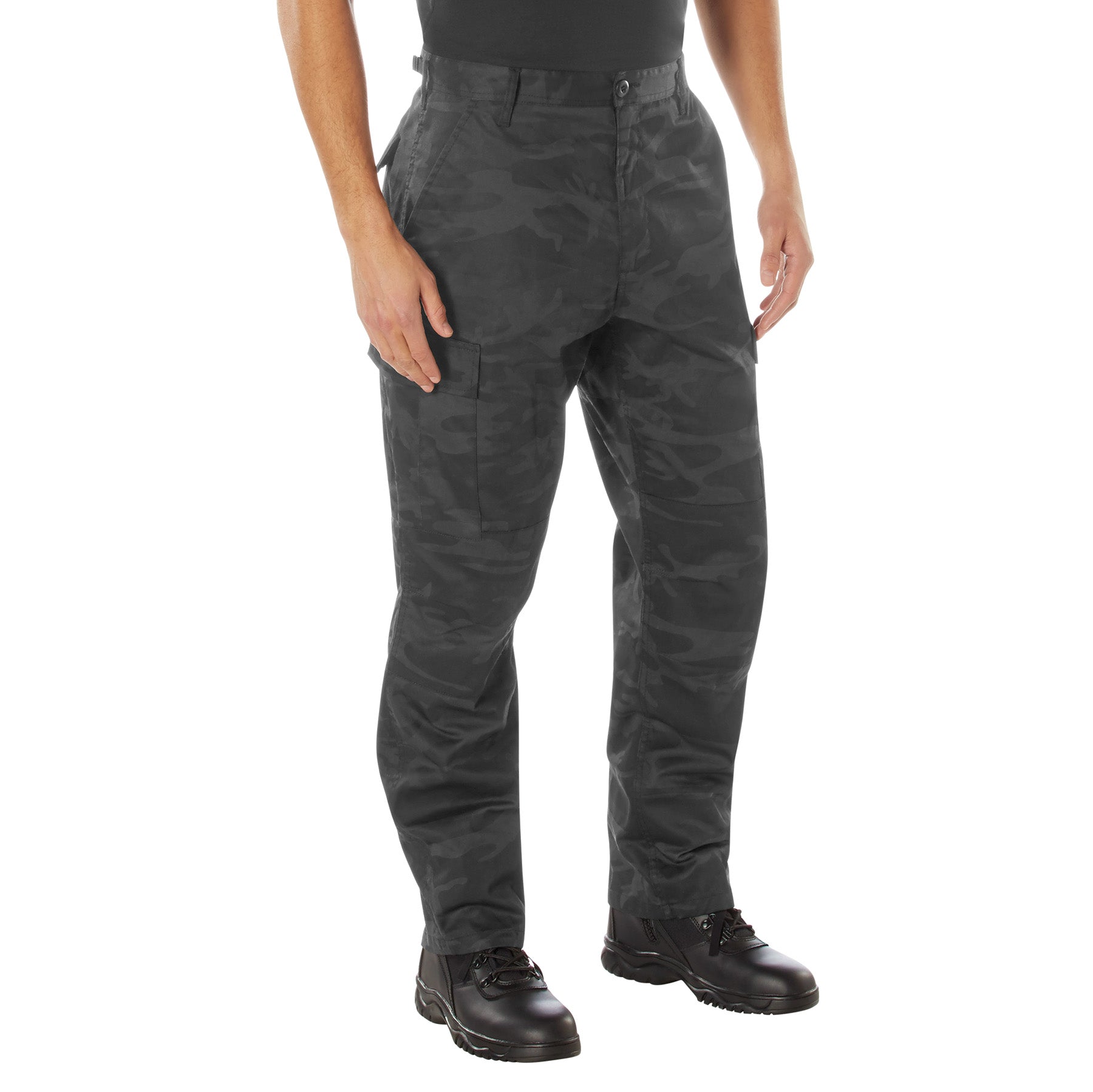 Rothco Color Camo Tactical BDU Pants - Color : Midnight Black Camo, Size : 3XL