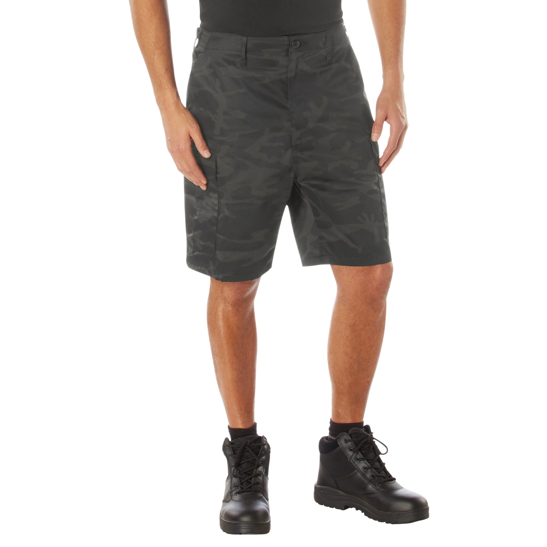 Rothco Camo BDU Shorts - Color : Midnight Black Camo, Size : 3XL