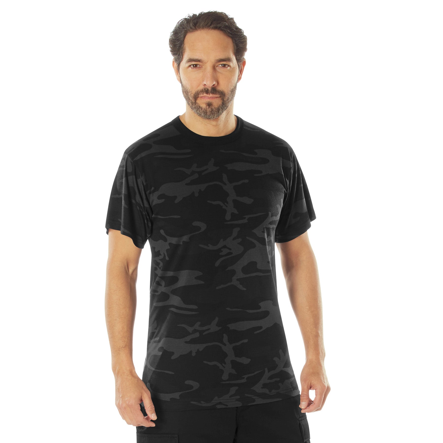 Rothco Midnight Camo Moisture Wicking T-Shirt - Color : Midnight Black Camo, Size : 3XL