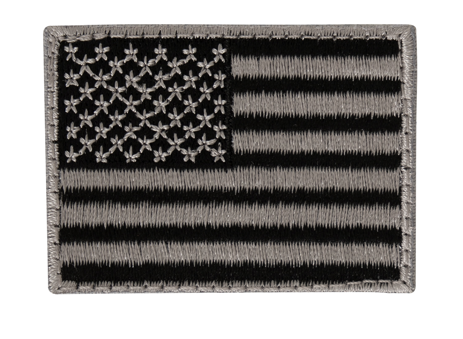 Rothco Mini US Flag Patch With Hook Back - Color : Black / Silver
