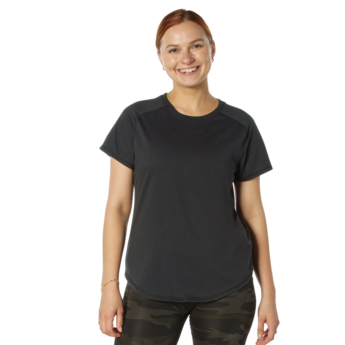 Rothco Womens Essential Raglan Sleeve T-Shirt - Color : Black, Size : 2XL