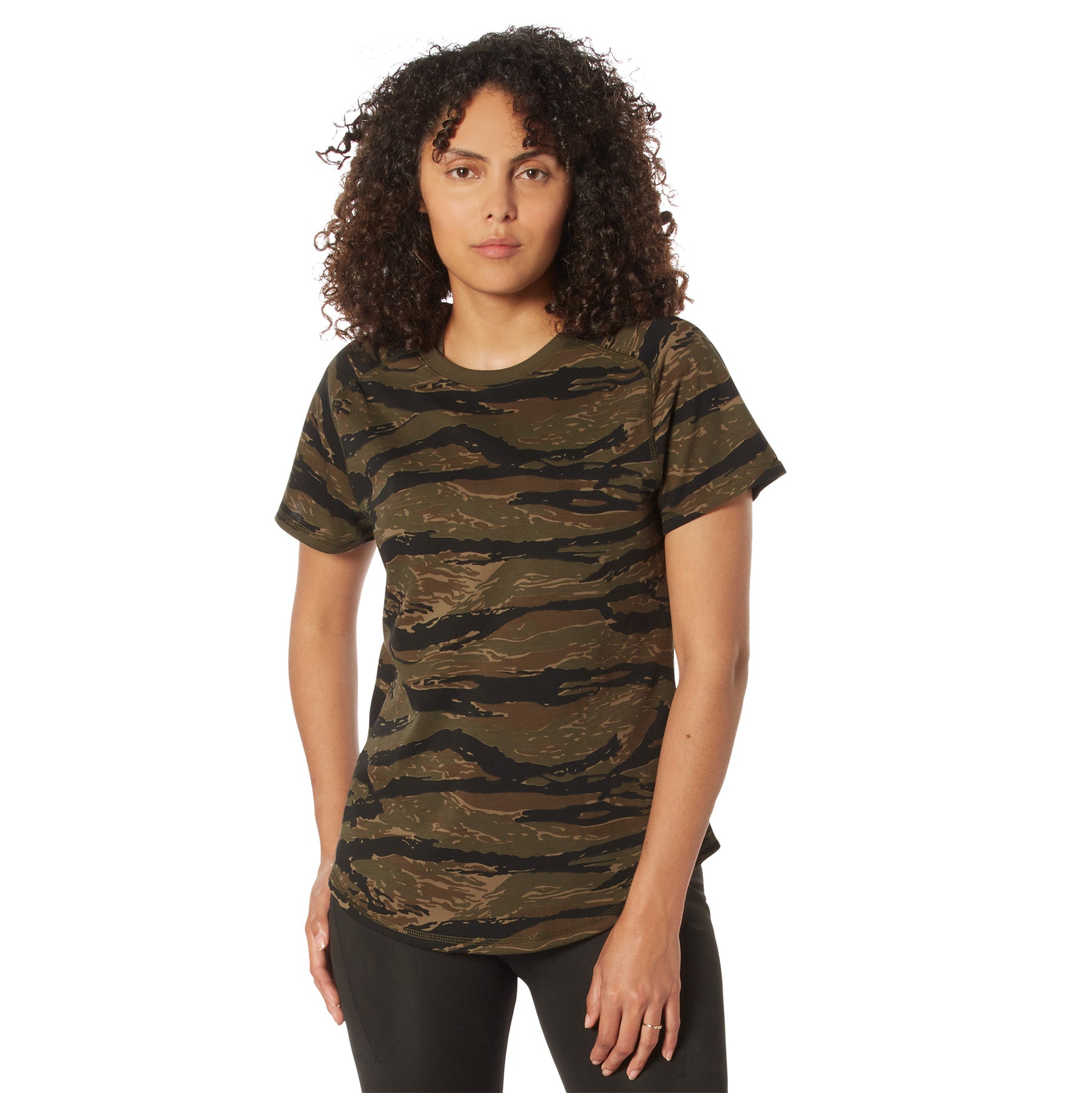 Rothco Womens Essential Raglan Sleeve T-Shirt - Color : Tiger Stripe Camo, Size : 2XL