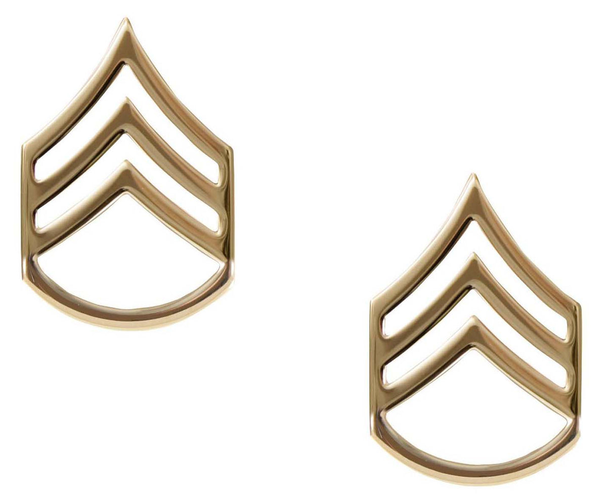 Rothco Staff Sergeant Polished Insignia - Color : Gold