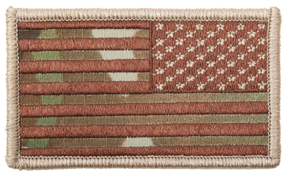Rothco American Flag Patch - Hook Back - Color : MultiCam, Orientation : Reverse