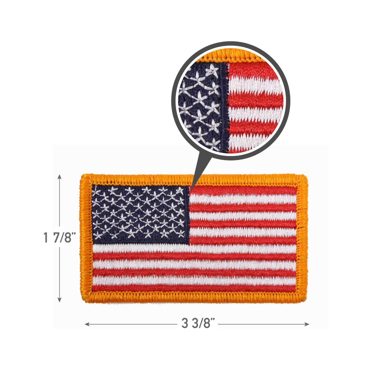 Rothco American Flag Patch - Hook Back - Color : Red White Blue with Yellow Border, Orientation : Normal