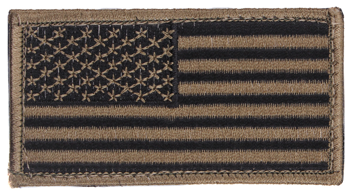 Rothco American Flag Patch - Hook Back - Color : Black / Khaki, Orientation : Normal