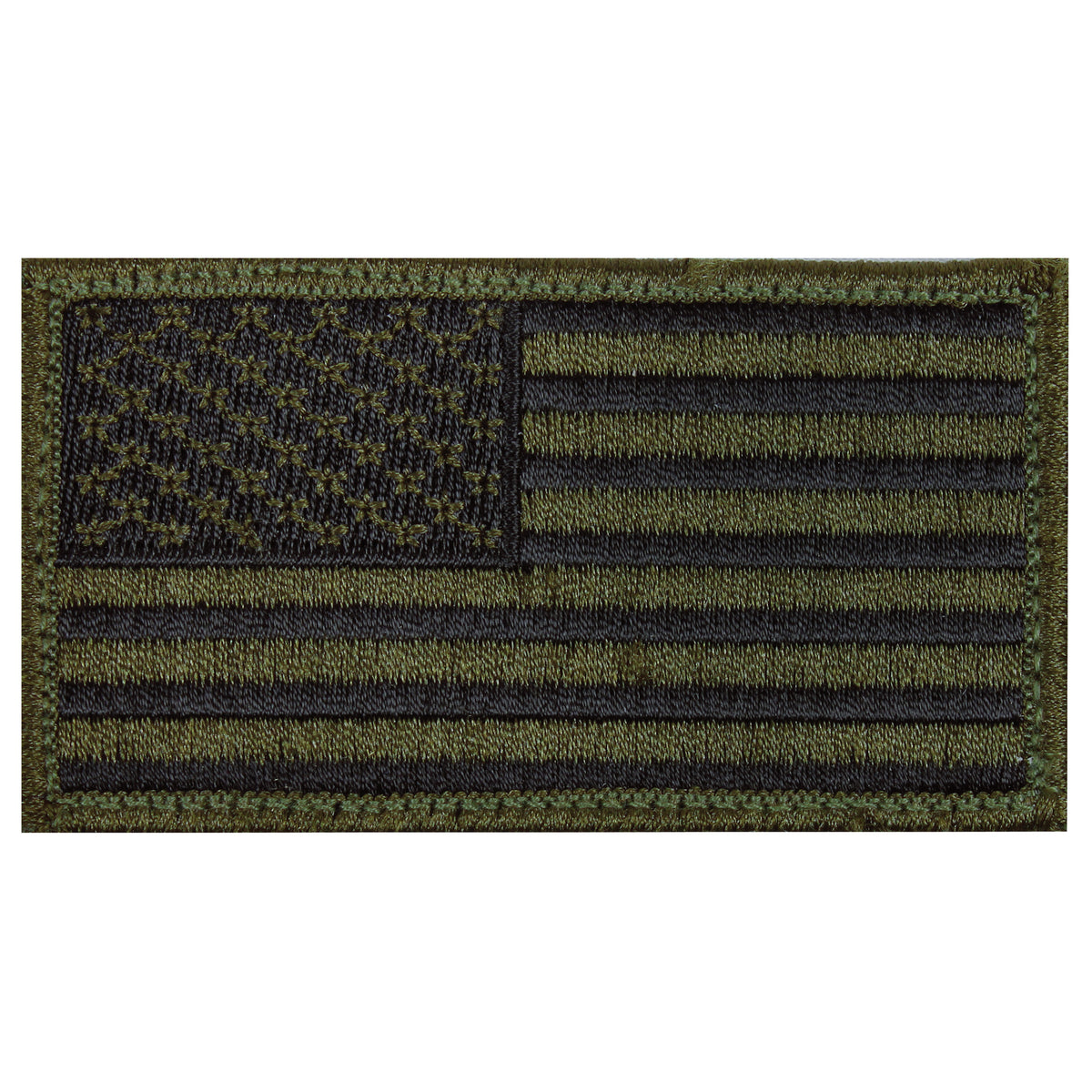 Rothco American Flag Patch - Hook Back - Color : Olive Drab / Black, Orientation : Normal