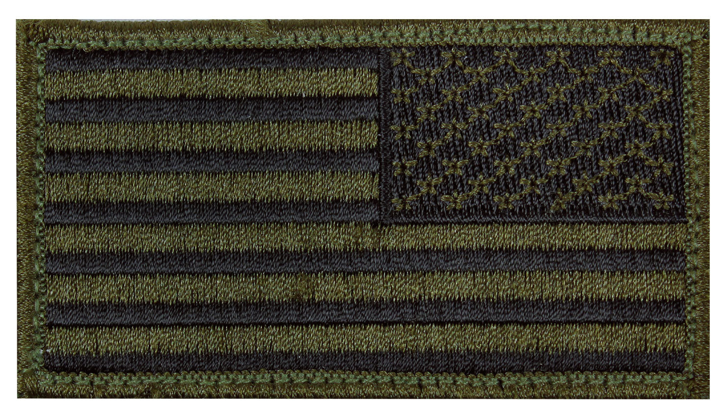 Rothco American Flag Patch - Hook Back - Color : Olive Drab / Black, Orientation : Reverse