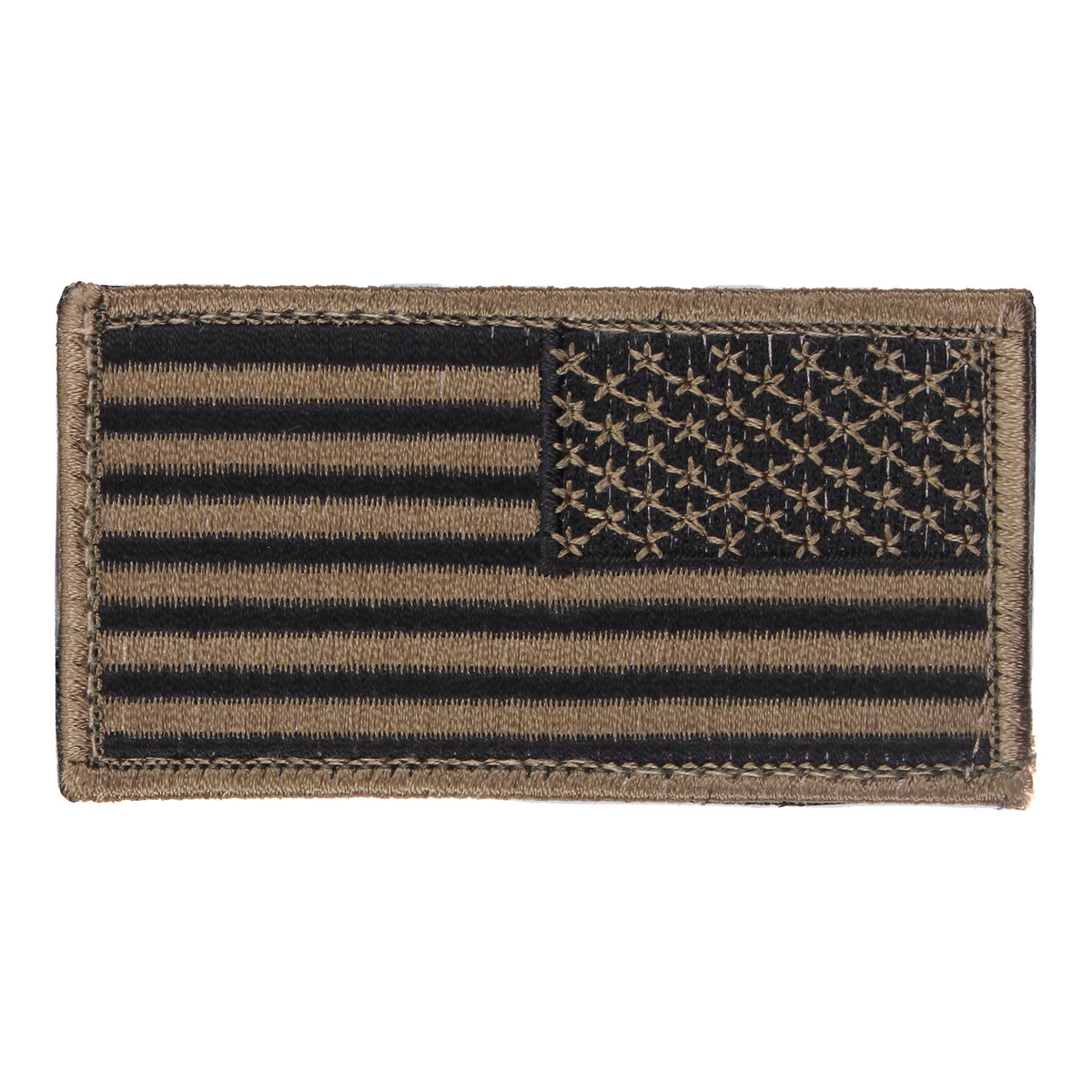 Rothco American Flag Patch - Hook Back - Color : Black / Khaki, Orientation : Reverse