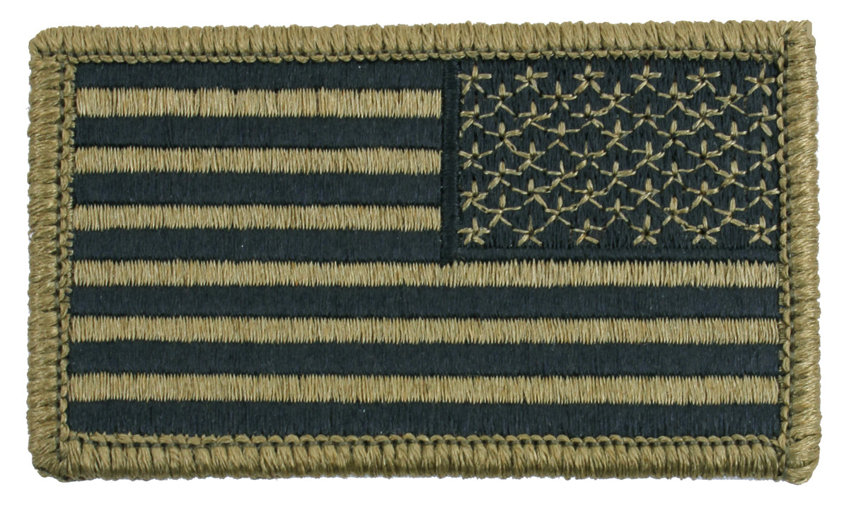 Rothco American Flag Patch With Hook Back - Green - Orientation : Reverse