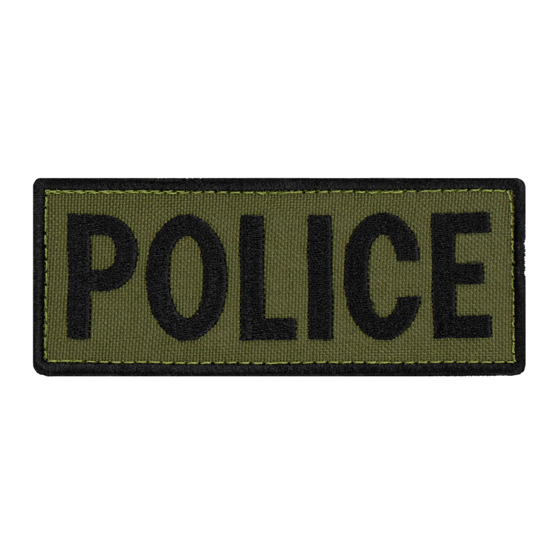 Écusson Condor — Police Patch — Noir / vert olive / 5 x 2 / 6 pièces