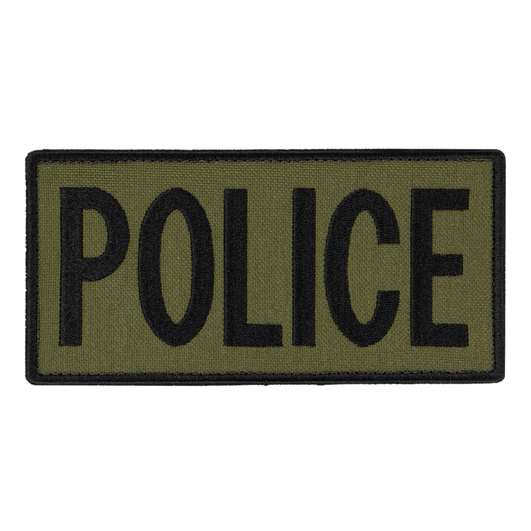 Écusson Condor — Police Patch — Noir / vert olive / 6 x 3 / 6 pièces