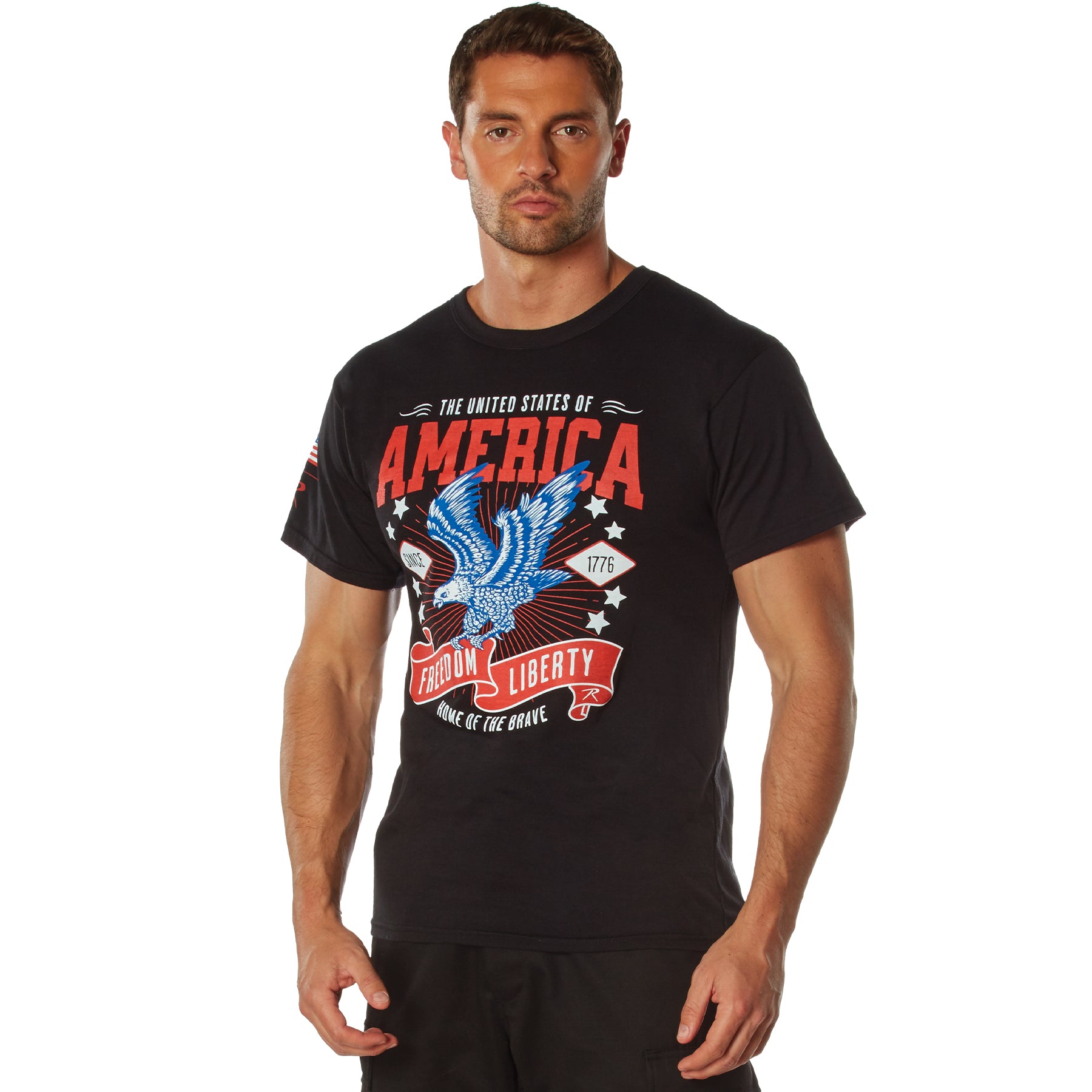 Rothco Freedom & Liberty T-Shirt - Color : Black, Size : 3XL