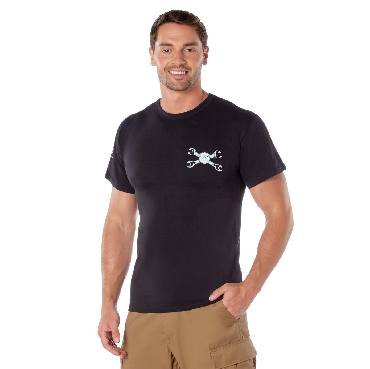 Rothco American Strength T-Shirt - Color : Black, Size : 3XL