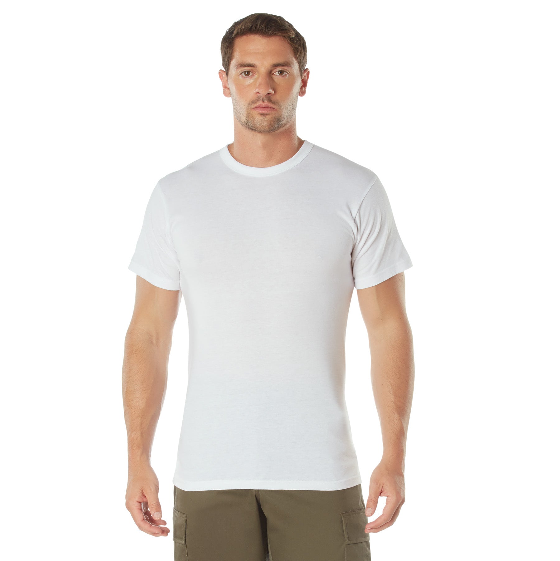 Rothco Solid Color T-Shirt with Cotton / Polyester Blend - Color : White, Size : 3XL