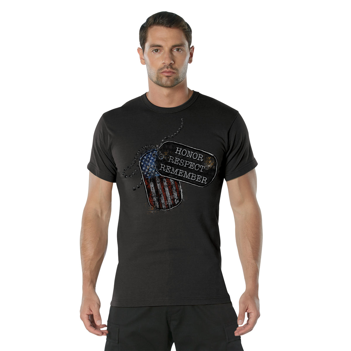 Rothco Honor Respect Remember T-Shirt - Color : Black, Size : 3XL