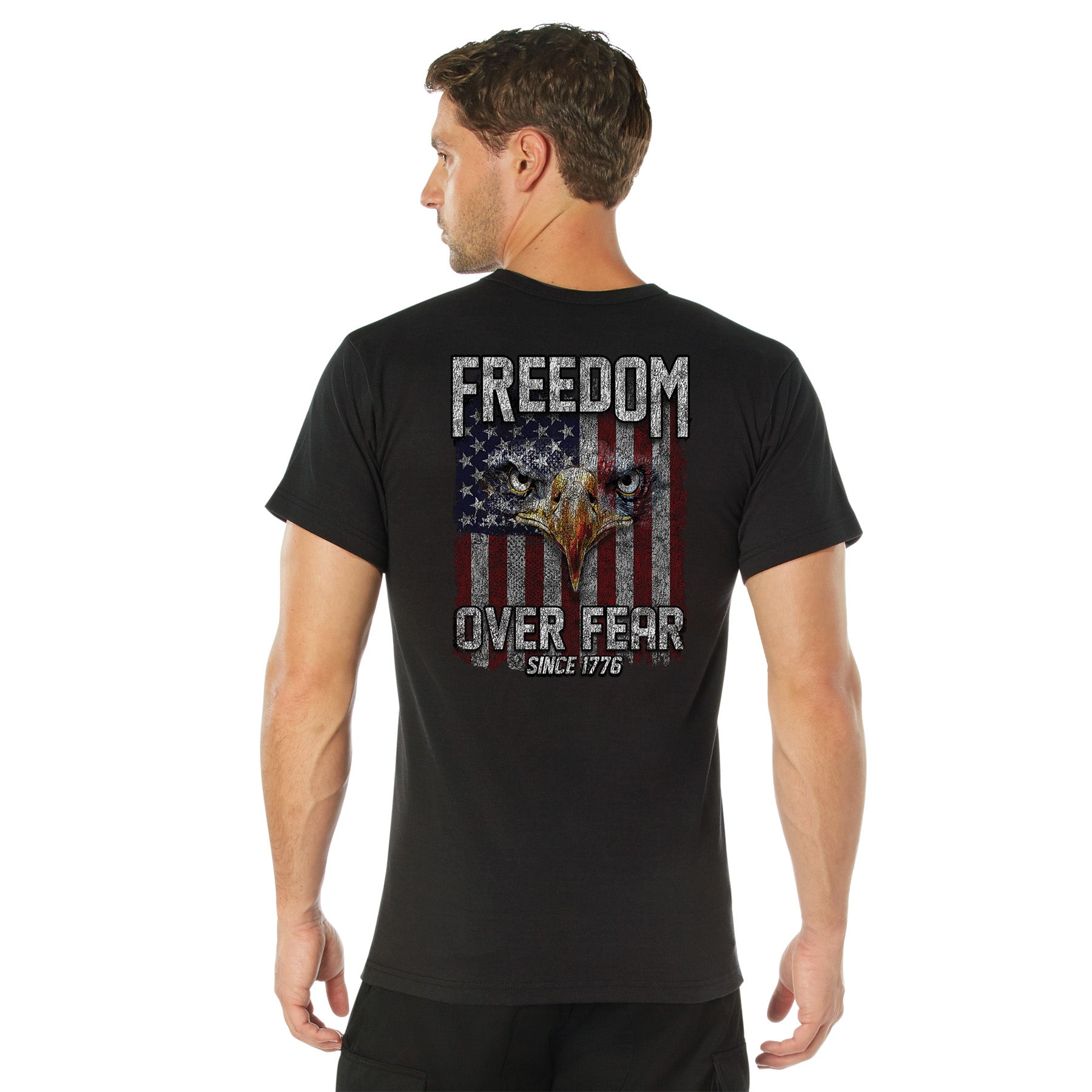 Rothco Freedom Over Fear T-Shirt - Color : Black, Size : 3XL