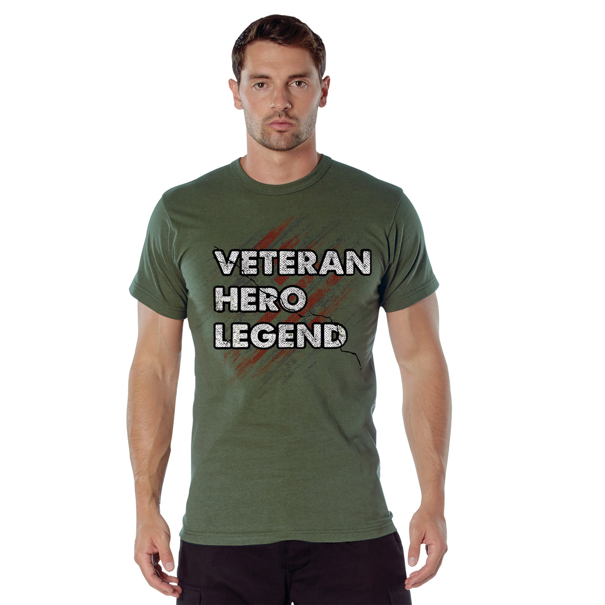 Rothco Veteran Hero Legend T-Shirt - Color : Olive Drab, Size : 3XL