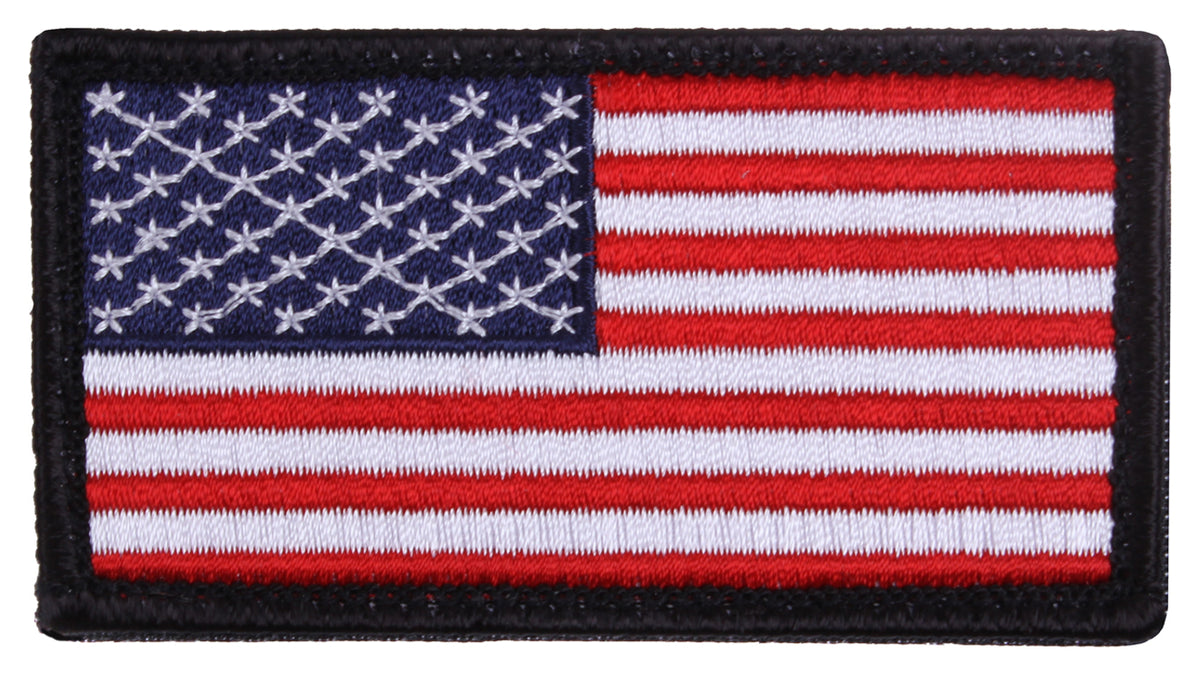 Rothco American Flag Patch - Hook Back - Color : Red White Blue with Black Border, Orientation : Normal
