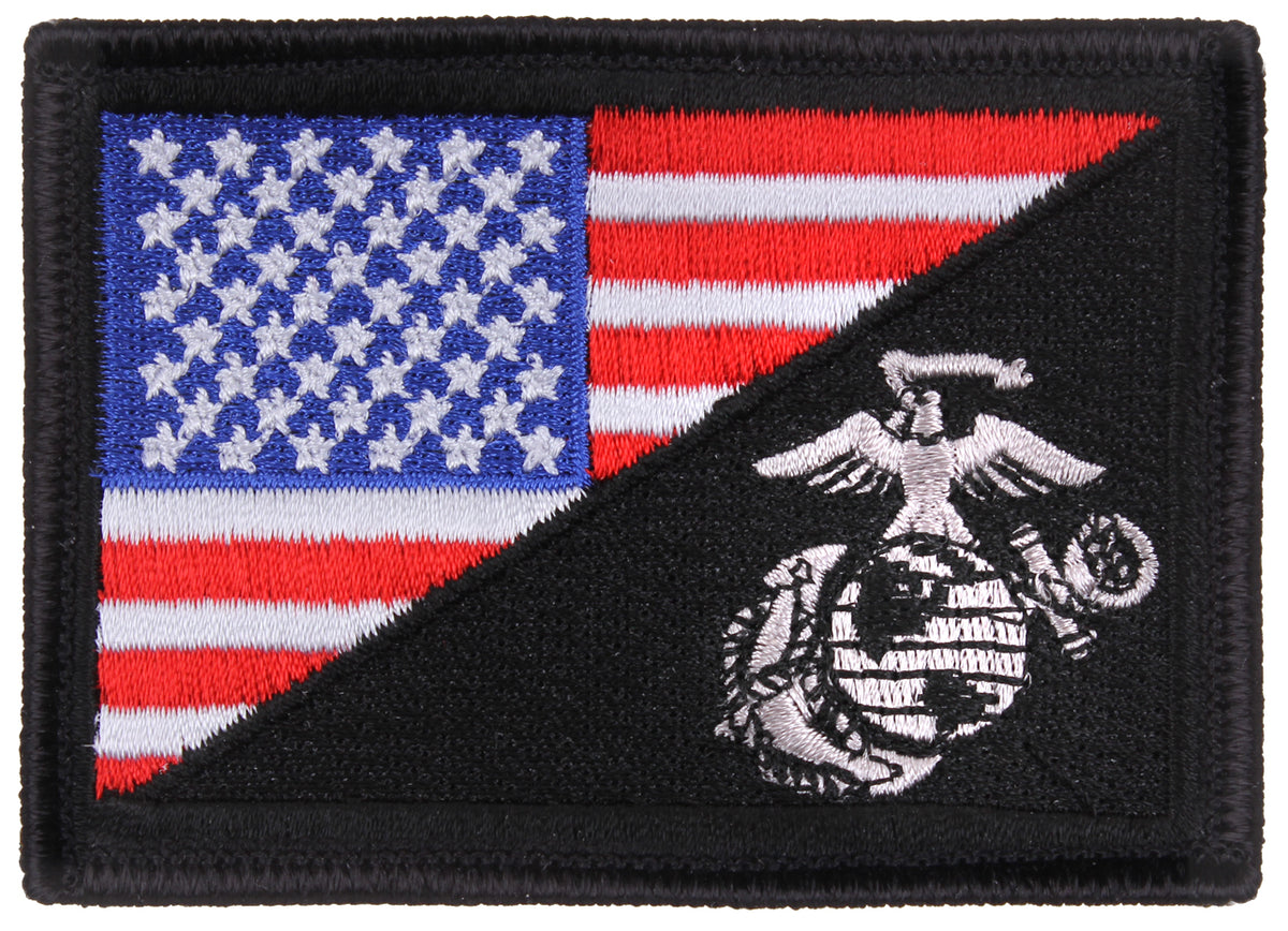Rothco US Flag / USMC Eagle, Globe and Anchor Morale Patch - Color : Red / White / Blue