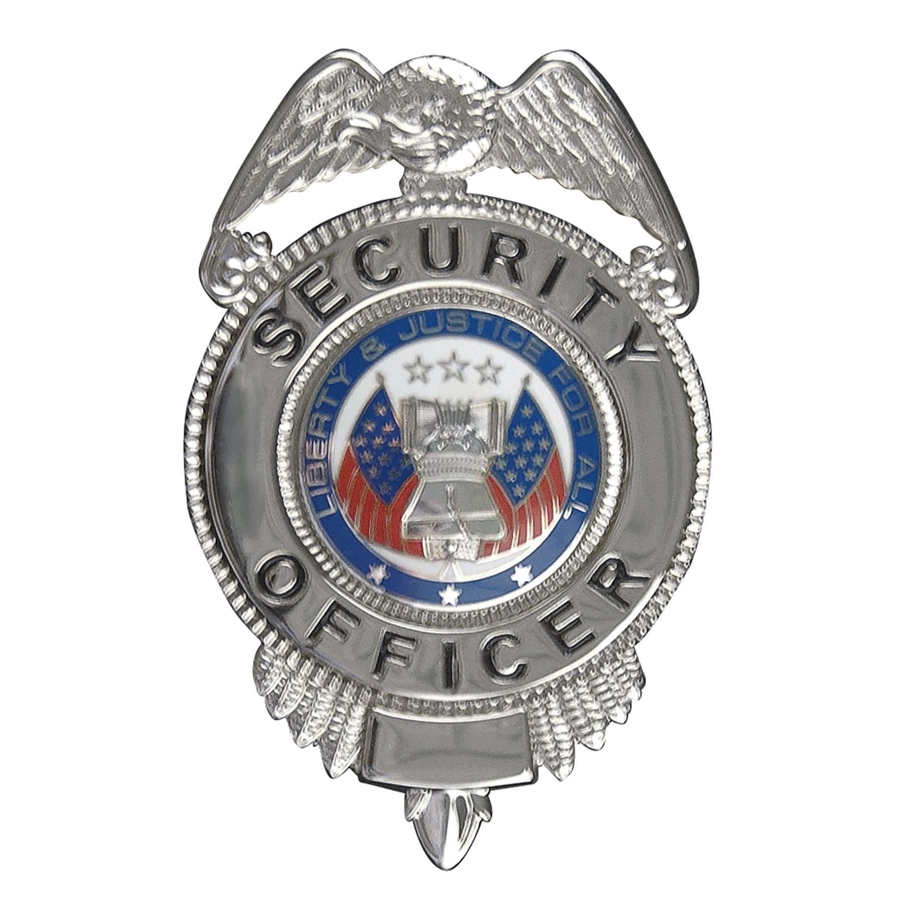 Rothco Security Officer Badge With Flags - Color : Silver
