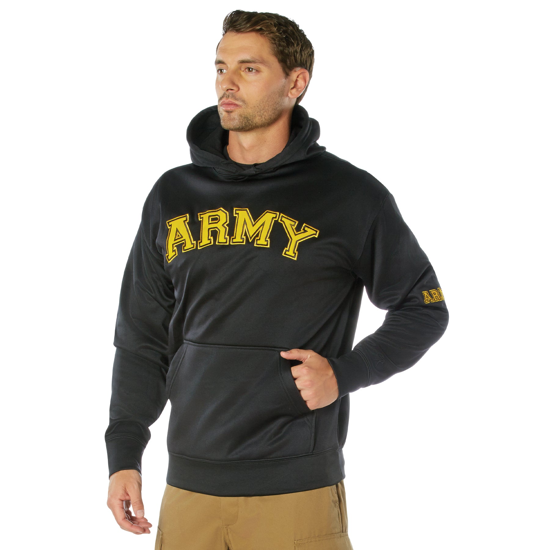 Rothco Army Pullover Hoodie - Black - Size : 3XL, Emblem : Army