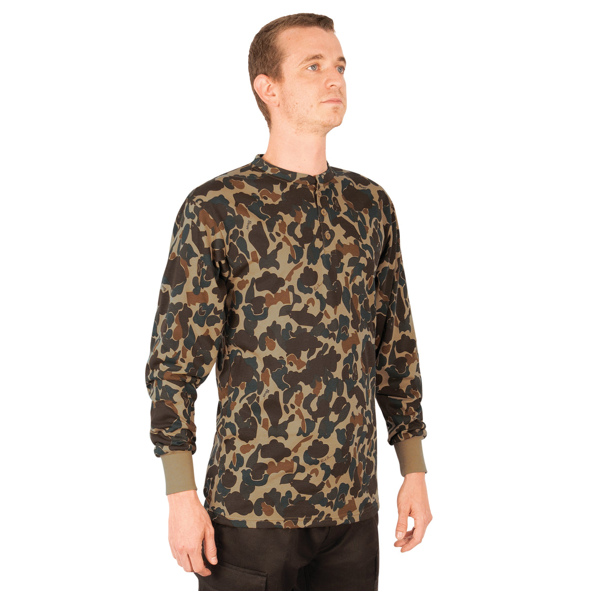 Rothco Long Sleeve Henley T-Shirt - Color : Fred Bear Camo, Size : 3XL