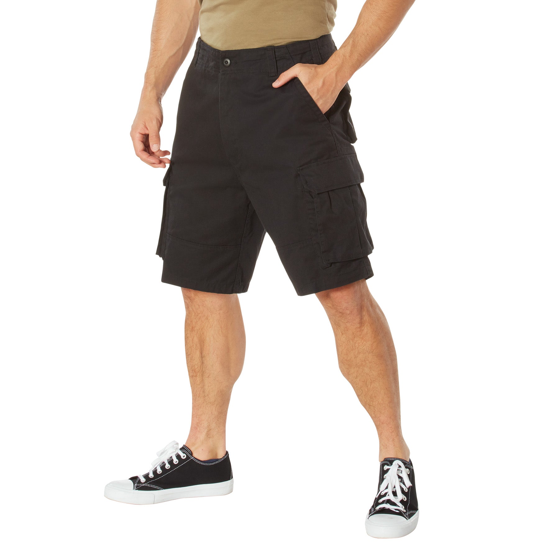 Rothco Vintage Paratrooper Cargo Shorts - Color : Black, Size : 4XL