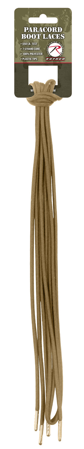 Rothco Paracord Boot Laces - Color : Desert Tan, Length : 72 Inches