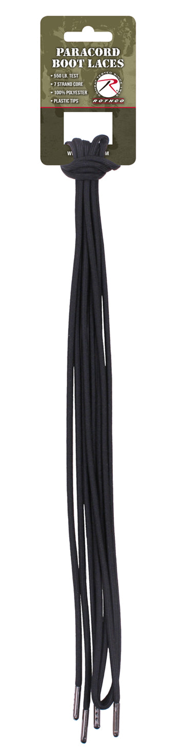 Rothco Paracord Boot Laces - Color : Black, Length : 72 Inches