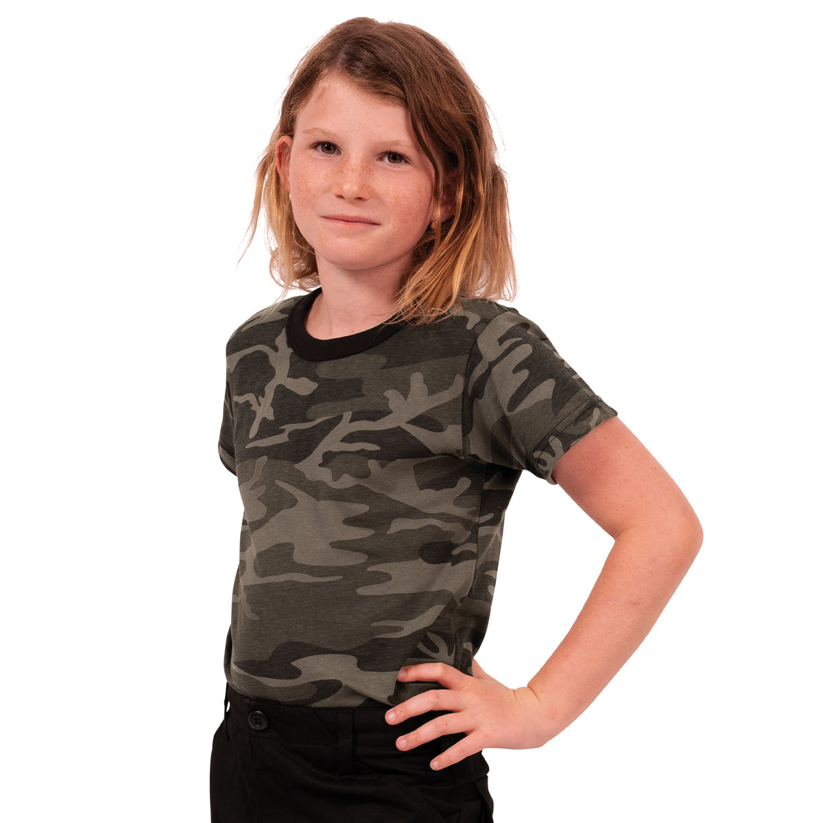 Rothco Kids Camo T-Shirt - Color : Black Camo, Size : M