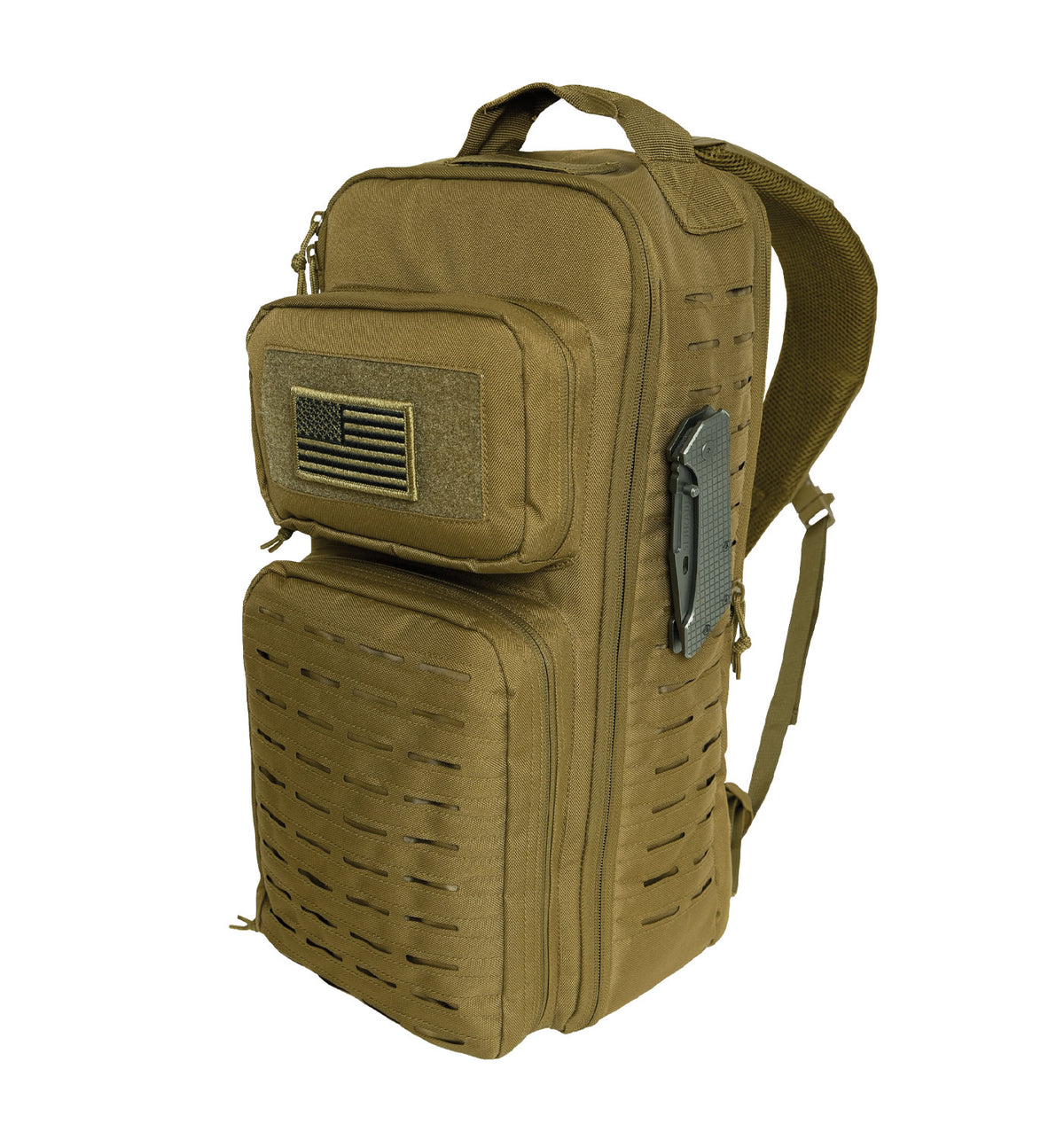 Rothco Tactical Single Sling Pack With Laser Cut MOLLE - Color : Coyote Brown