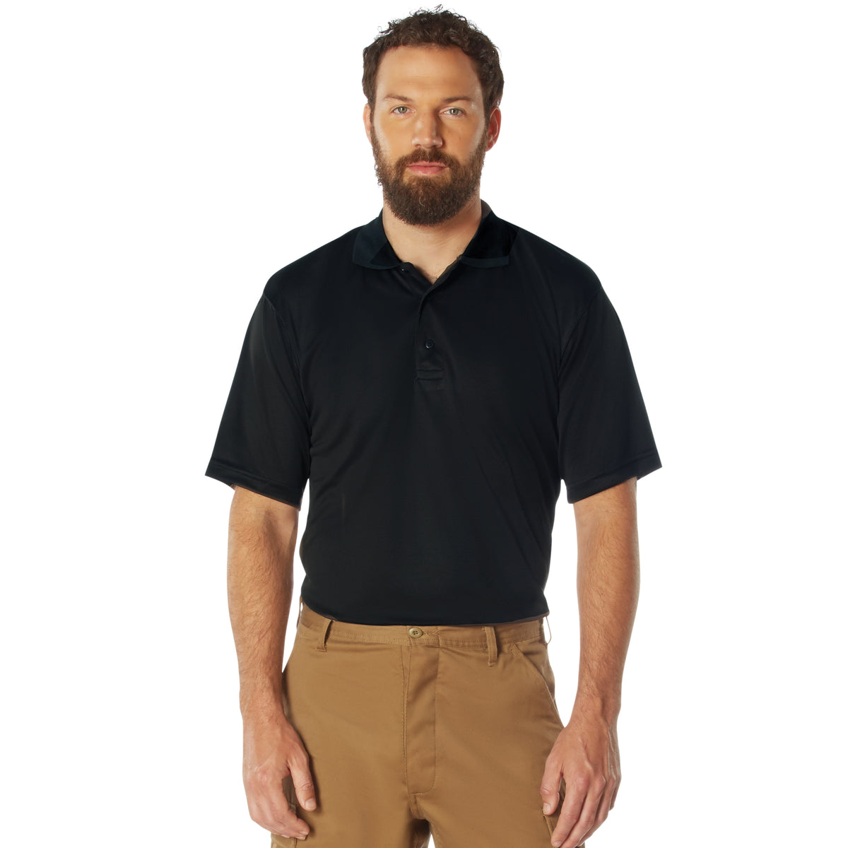 Rothco Moisture Wicking Polo Shirt - Color : Black, Size : 3XL