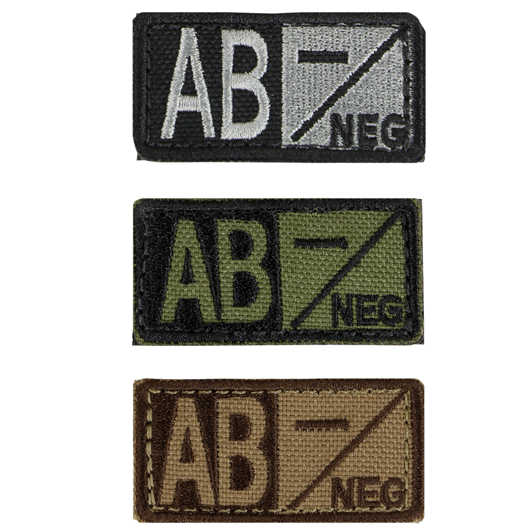 Écusson Condor — Blood Type Patch — Vert olive / AB négatif / 6 pièces