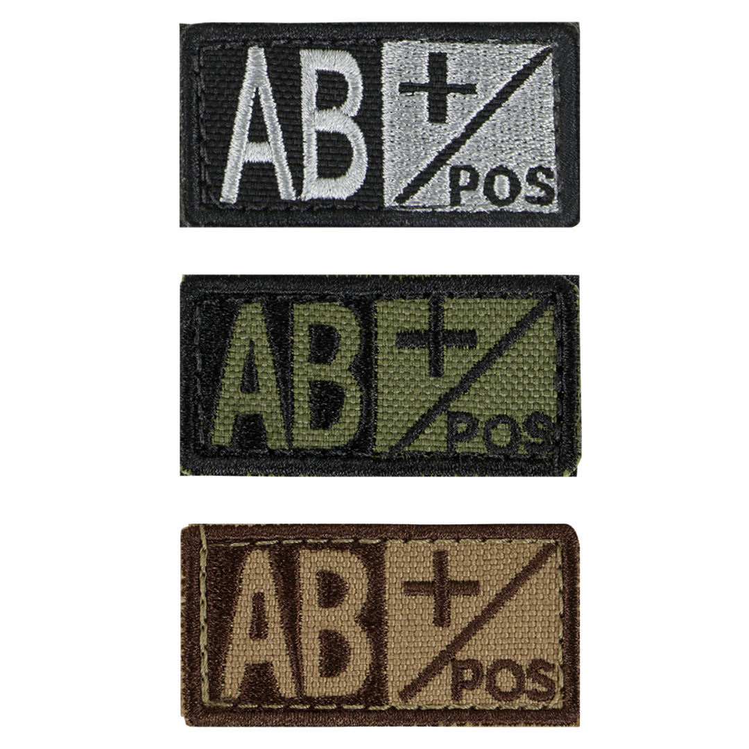 Écusson Condor — Blood Type Patch — Vert olive / AB positif / 6 pièces