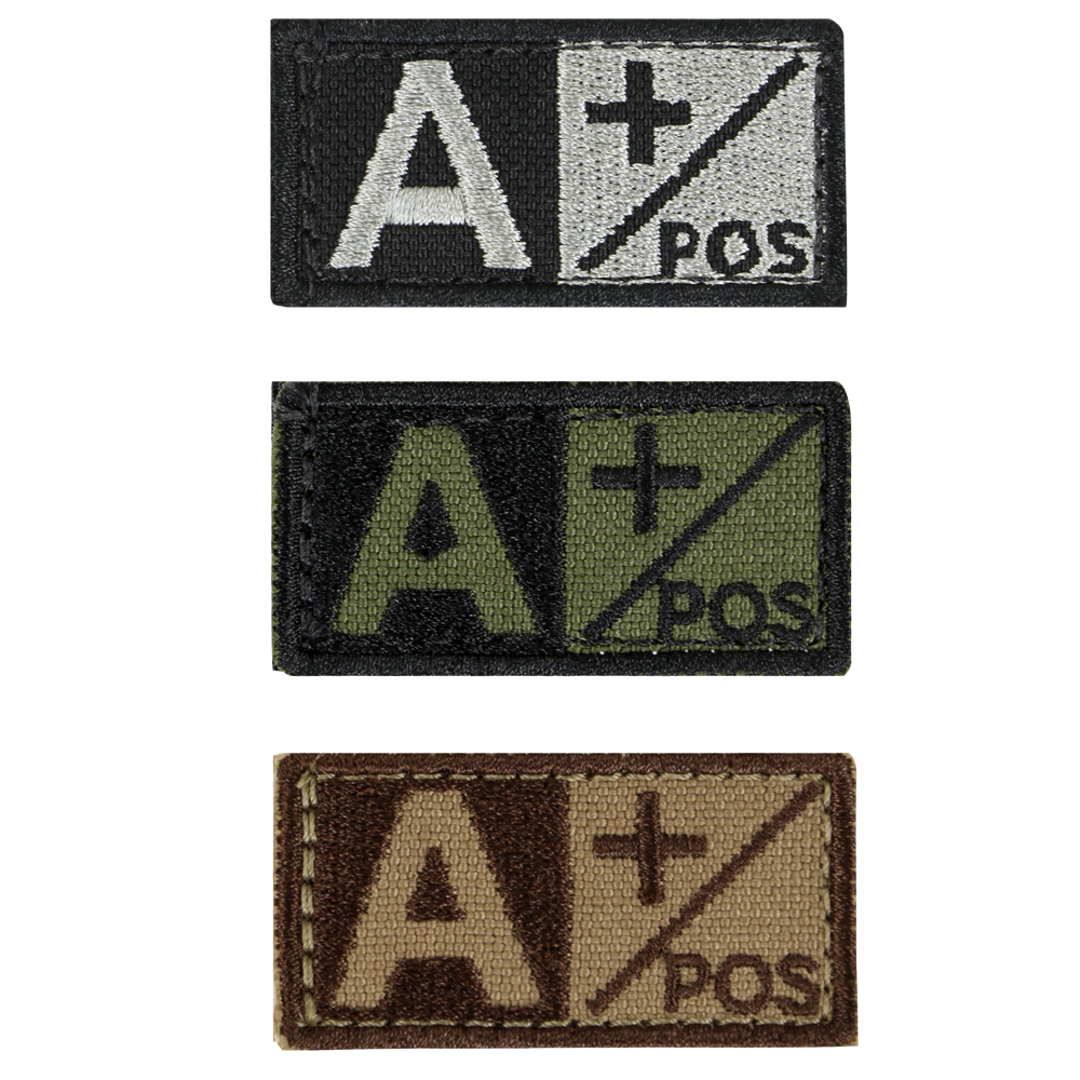 Écusson Condor — Blood Type Patch — Vert olive / A positif / 6 pièces