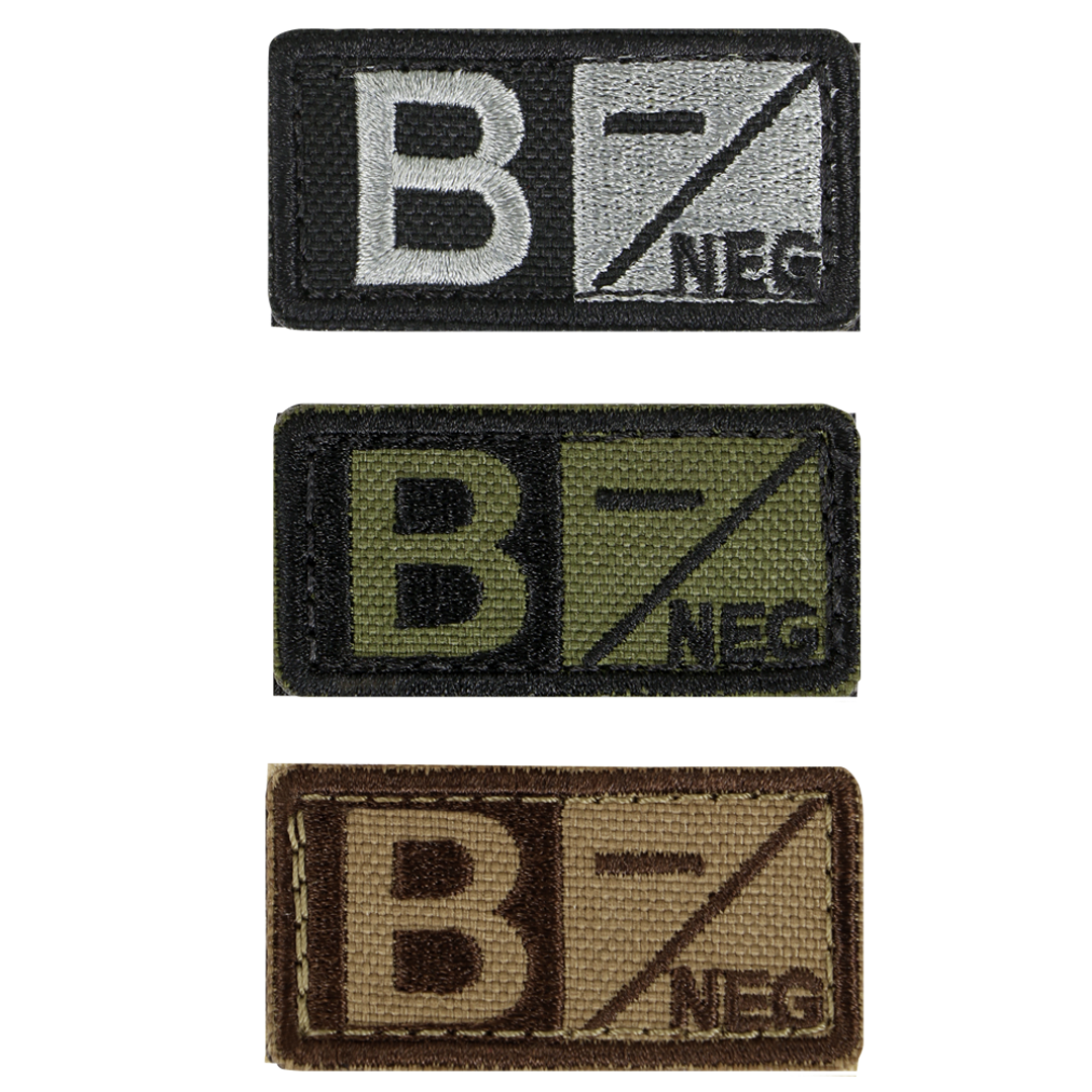 Écusson Condor — Blood Type Patch — Vert olive / B négatif / 6 pièces